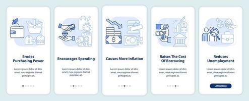 effetti di inflazione leggero blu onboarding mobile App schermo vettore