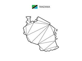 mosaico triangoli carta geografica stile di Tanzania isolato su un' bianca sfondo. astratto design per vettore. vettore