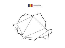 mosaico triangoli carta geografica stile di Romania isolato su un' bianca sfondo. astratto design per vettore. vettore