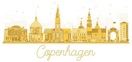 copenhagen Danimarca città orizzonte d'oro silhouette. vettore