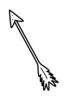 Cupido freccia icona, vettore scarabocchio illustrazione etichetta.