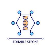 dna molecola rgb colore icona vettore
