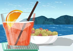 Bere Spritz sulla spiaggia vettoriale