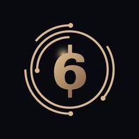 numero 6 crypto moneta vettore