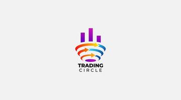 commercio cerchio finanza vettore logo design illustrazione icona