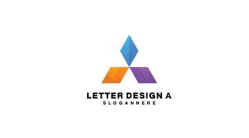lettera un' design logo pendenza colorato vettore