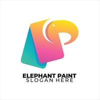 elefante logo colorato pendenza stile vettore