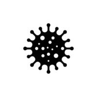 eps10 nero vettore coronavirus batteri cellula icona isolato su bianca sfondo. covid 19 romanzo coronavirus batteri simbolo nel un' semplice piatto di moda moderno stile per il tuo sito web disegno, logo, e App