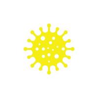 eps10 giallo vettore coronavirus batteri cellula icona isolato su bianca sfondo. covid 19 romanzo coronavirus batteri simbolo nel un' semplice piatto di moda moderno stile per il tuo sito web disegno, logo, e App