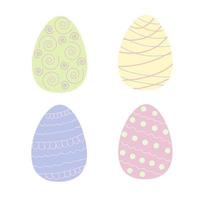 Pasqua vacanza simbolo colorato decorato uova nel pastello toni, piatto stile vettore illustrazione per primavera festivo tempo arredamento, saluto carte, inviti, striscioni, ragnatela design