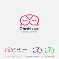 Chiacchierare amore logo design modello vettore