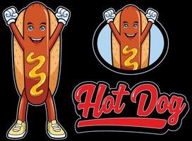 mascotte di hot dog vettore