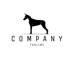 cane logo silhouette isolato bianca sfondo mostrando a partire dal lato. migliore per distintivo, emblema, icona, etichetta design e terra animale industria. vettore
