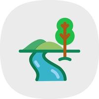 icona del glifo del paesaggio fluviale vettore