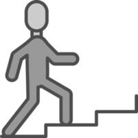 persona arrampicata le scale vettore icona design