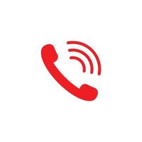 eps10 rosso vettore Telefono chiamata o telefono astratto icona isolato su bianca sfondo. contatto noi o hotline simbolo nel un' semplice piatto di moda moderno stile per il tuo sito web disegno, logo, e mobile App