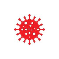 eps10 rosso vettore coronavirus batteri cellula icona isolato su bianca sfondo. covid 19 romanzo coronavirus batteri simbolo nel un' semplice piatto di moda moderno stile per il tuo sito web disegno, logo, e App