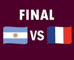 argentina e Francia bandiera nastro simbolo finale calcio design latino America e Europa vettore latino americano e europeo paesi calcio squadre illustrazione