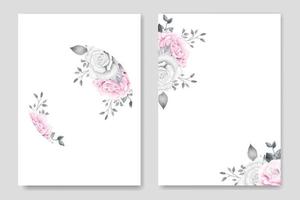 nozze invito carta con floreale rosa acquerello vettore
