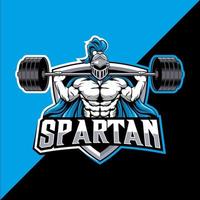 spartano portafortuna fitness esport logo design vettore