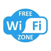 Wi-Fi gratuito zona blu colore senza fili adesivi design icona connessione punto di accesso la zona vettore