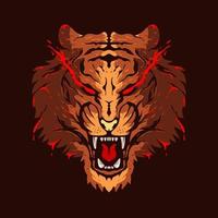 tigre testa illustrazione colore logo design vettore