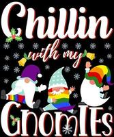 agghiacciante con mio gnomie divertente LGBTQ gnomi Natale arcobaleno. vettore