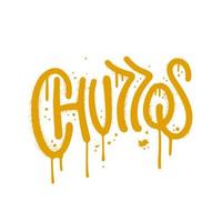 churros - mano disegnato lettering parola nel urbano strada graffiti stile. vettore strutturato mano disegnato illustrazione.