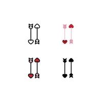 freccia icona con cuore sagomato freccia testa vettore