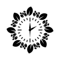 orologio foglia logo design vettore