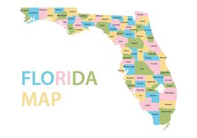 Vettore di mappa di Florida colorato