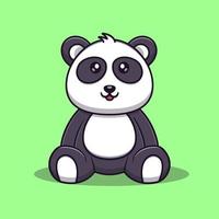 carino panda cartone animato vettore icona illustrazione. animale icona concetto isolato vettore. piatto cartone animato stile
