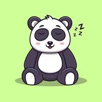 carino panda addormentato cartone animato vettore icona illustrazione. animale icona concetto isolato vettore. piatto cartone animato stile