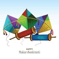 makar sankranti biglietto di auguri vacanza sfondo vettore