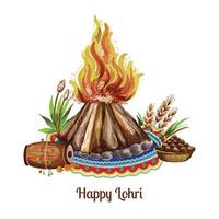 contento lohri vacanza Festival celebrazione carta sfondo vettore