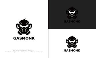 logo illustrazione vettore grafico di scimmia Usato gas maschera.