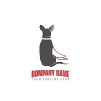 artistico cane su il indietro con guinzaglio Immagine grafico icona logo design astratto concetto vettore scorta. può essere Usato come un' simbolo relazionato per animale o animale domestico