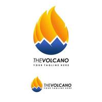montagna e fuoco o fiamma forma Immagine grafico icona logo design astratto concetto vettore scorta. può essere Usato come un' simbolo relazionato per avventura o vulcano
