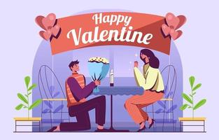 amore coppia sorpresa sul giorno di San Valentino illustrazione vettore