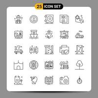 25 nero icona imballare schema simboli segni per di risposta disegni su bianca sfondo 25 icone impostato creativo nero icona vettore sfondo