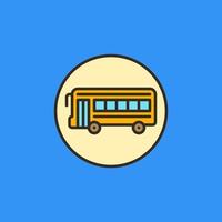 giallo scuola autobus dentro cerchio vettore concetto colorato icona