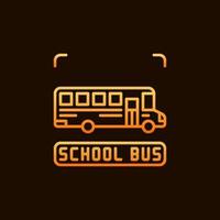 scuola autobus vettore mezzi di trasporto concetto giallo schema icona