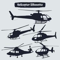 raccolta di sagome di elicotteri in diverse posizioni vettore