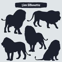 collezione di leoni animali in diverse posizioni vettore