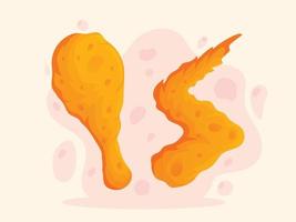 fritte pollo veloce cibo vettore illustrazione