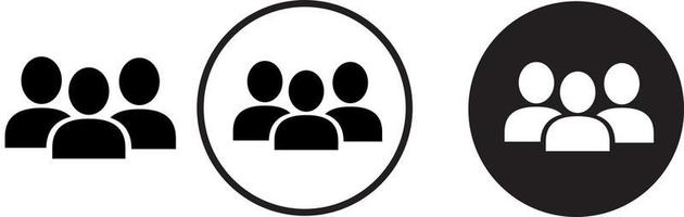 gruppo di le persone, squadra icona - squadra utente icona. tre persona simbolo, gruppo, gli amici, le persone, utenti icona vettore