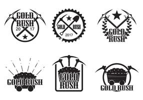 Set di vettori vintage rush di oro
