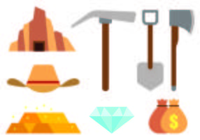 Set di icone Gold Rush vettore
