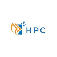 hpc credito riparazione contabilità logo design su bianca sfondo. hpc creativo iniziali crescita grafico lettera logo concetto. hpc attività commerciale finanza logo design. vettore