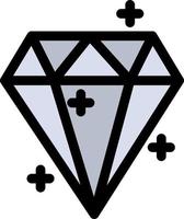 diamante cristallo successo premio piatto colore icona vettore icona bandiera modello